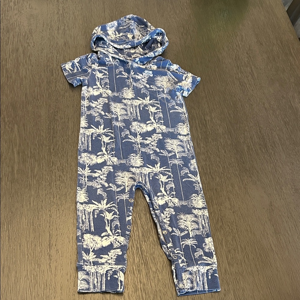 Kate Quinn Tropical Blue and White Bodysuit